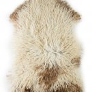 Aydin Sheepskin Rug Soft Natural Wool Beige Brown, 2'2"x3'6" #494