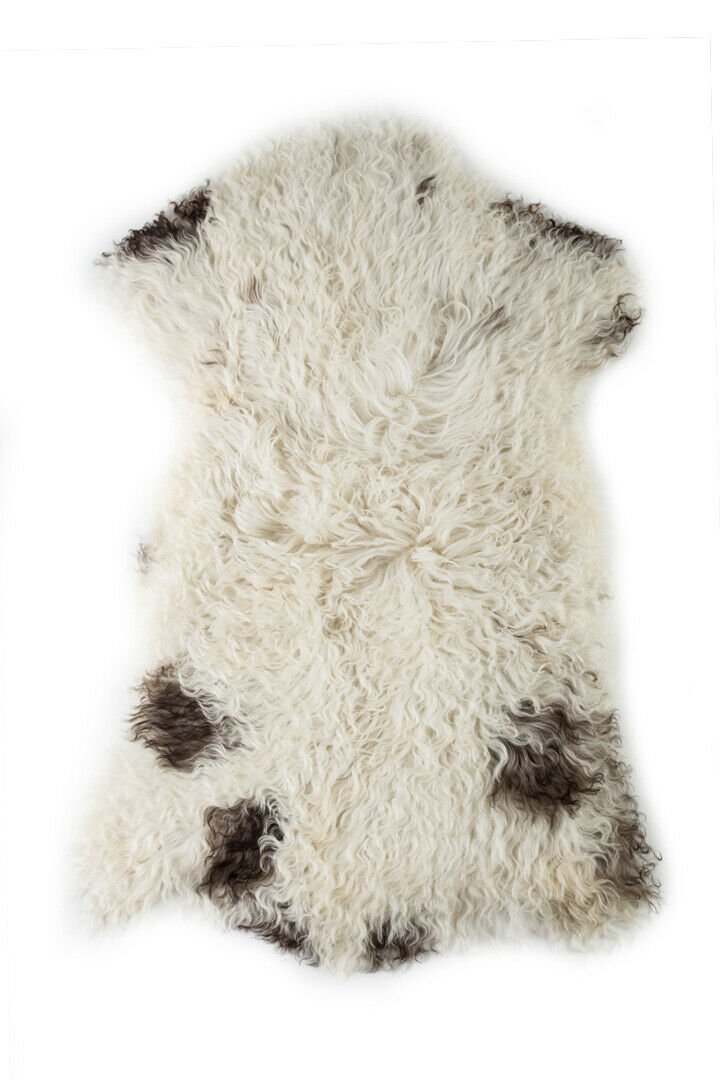 Aydin Sheepskin Throw Natural Soft Wool Handmade Cream 2'0"x3'3" #560