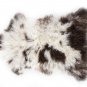Aydin Sheepskin Rug Soft Natural Wool ,Dark Brown White 2'5"x3'2" #674