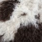 Aydin Sheepskin Rug Soft Natural Wool ,Dark Brown White 2'5"x3'2" #674