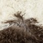 Aydin Sheepskin Rug Soft Natural Wool ,White Dark Brown 2'3"x3'0" #651