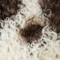 Aydin Sheepskin Rug Soft Natural Wool ,White Dark Brown 2'3"x3'0" #651