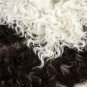 Aydin Sheepskin Pelt Handmade Natural Soft Wool Dark Brown White 2'0"x3'0" #761