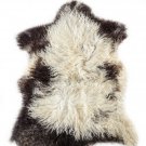Aydin Sheepskin Pelt Handmade Natural Soft Wool , Cream Black 2'3"x3'2" #460