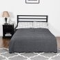 Full Size Steel Bed Frame with Stable Platform and Wooden Slats