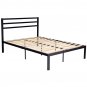 Full Size Steel Bed Frame with Stable Platform and Wooden Slats
