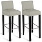 2 pcs Fabric Bar Stools (Beige)