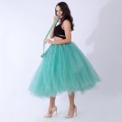 Women Puffy Tutu Skirts Long Tea Length Tulle Skirt Wedding Bridesmaid Lolita Underskirt light green
