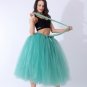 Women Puffy Tutu Skirts Long Tea Length Tulle Skirt Wedding Bridesmaid Lolita Underskirt light green