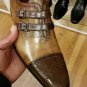 Handmade Men's Leather New Brown Double Buckle Monk Strap Custom Made Shoes-532