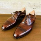 Handmade Men's Leather Cognac Patina Classic Oxford Custom made Dress Shoes-419