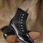 Handmade Men's Leather New Black Ankle High Buttoned Custom Made Boots-420