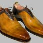 Handmade Men's Leather Two tone lace up dress shoes unique design Shoes-775