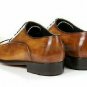 Handmade Men's Leather Cognac Patina Oxfords Custom Dress Formal Shoes-773