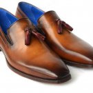 Handmade Men's Leather Tassel Loafers Party Casual Fashion Stylish Shoes-778