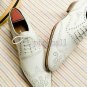Handmade Men's Leather White Custom Brogue Top Quality Men Wedding shoes-781