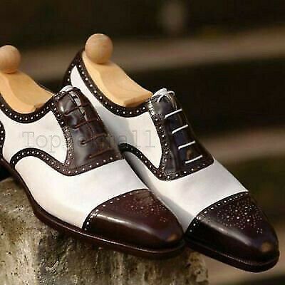 Handmade Men's Leather New Formal Two Tone Oxfords Custom made shoes-517