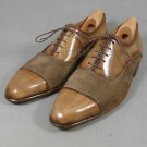 Handmade Men's Leather Oxfords  dress lace Two Tone custom made shoes-772