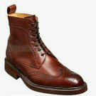 Handmade Men's Leather Lace-Up Derby Wingtip Ankle Marching Stylish Boots-909