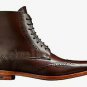 Handmade Women's Leather Oxford Brogue Dress Formal Ankle High Stylish Boots-950
