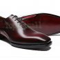 Handmade Men’s Leather Oxfords Wingtip Maroon Vintage Lace-Up Formal Shoes-841
