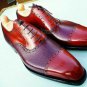 Handmade Men&acirc;��s Leather Oxfords Brogue Luxury Cap Toe New Grain Leather Shoes-934