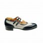 Handmade Women's Leather Two Tone Oxford Two Strap Buckle Wingtip Shoes-923