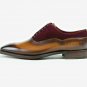 Handmade Men's Leather Formal Dress New Cognac Patina Oxfords custom shoes-528