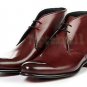Handmade Men's Leather Ankle High Shoes Custom Made Stylish Formal Boots-521
