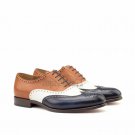 Handmade Leather Men's Oxfords Correspondent Wingtips Custom Made shoes-788