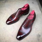 Handmade Men's Leather New Ox Blood Patina Classic Oxfords Custom Shoes-426