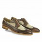 Handmade Men's Leather Correspondent Wingtips Custom Made Formal Shoes-516