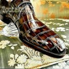 Handmade Men's Leather Crocodile Print Monk Strap Formal Stylish Dress Shoes-339