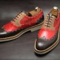 Handmade Men's Leather Brogue Suede plain combo Dress Top Quality Shoes-662