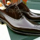 Handmade Men's Leather Oxford Medallion Toe Suede Lace up Fashion Shoes-816