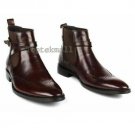 Handmade Men's Leather Brown Super Dress Stylish Brogue Top Quality Boots-770