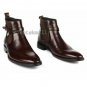 Handmade Men's Leather Brown Super Dress Stylish Brogue Top Quality Boots-770
