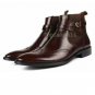 Handmade Men's Leather Brown Super Dress Stylish Brogue Top Quality Boots-770