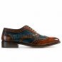 Handmade Men's Leather Oxfords Brown Patina Lace up Two Tone Brogue Shoes-885