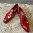 Handmade Men's Leather Fringes Casual Dress Loafers Slip Ons Fashion Shoes-412