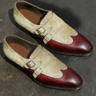 Handmade Men's Leather Loafers Formal custom Skin Maroon Color Dress Shoes-416