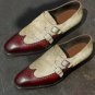 Handmade Men's Leather Loafers Formal custom Skin Maroon Color Dress Shoes-416