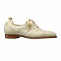Handmade Women's Leather White Oxford Brogue Lace-Up Ribbon Shoes-907