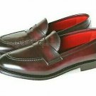 Handmade Men's Leather Ox Blood stylish Loafers and slip ons New  Shoes-893