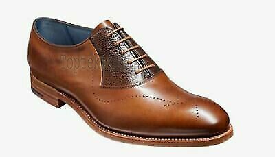 Handmade Men's Leather Two Tone Oxford Wingtip Whole Cut Brown Lace-Up Shoes-919