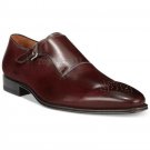 Handmade Men's Leather Brown Color Double Monk Brogue Two Tone Formal Shoes-933