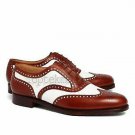 Handmade Men's Leather Two Tone Custom Oxfords Spectators Top Quality Shoes-820