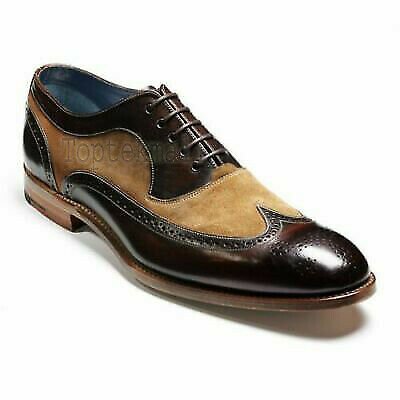 Handmade Men's Leather Two tone dress lace up Oxfords Fashion Brogues Shoes-890