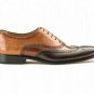 Handmade Men's Leather Brogues Brown Oxfords custom made Two Tone Shoes-898