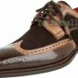 Handmade Men's Leather Brown Two Tone dress lace up Oxfords Brogues shoes-889
